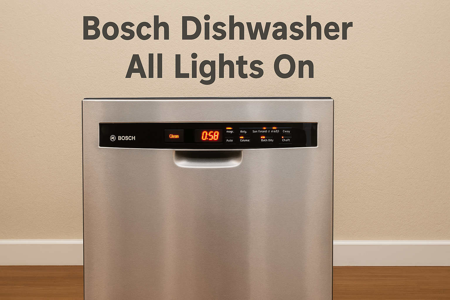 Bosch Dishwasher All Lights On