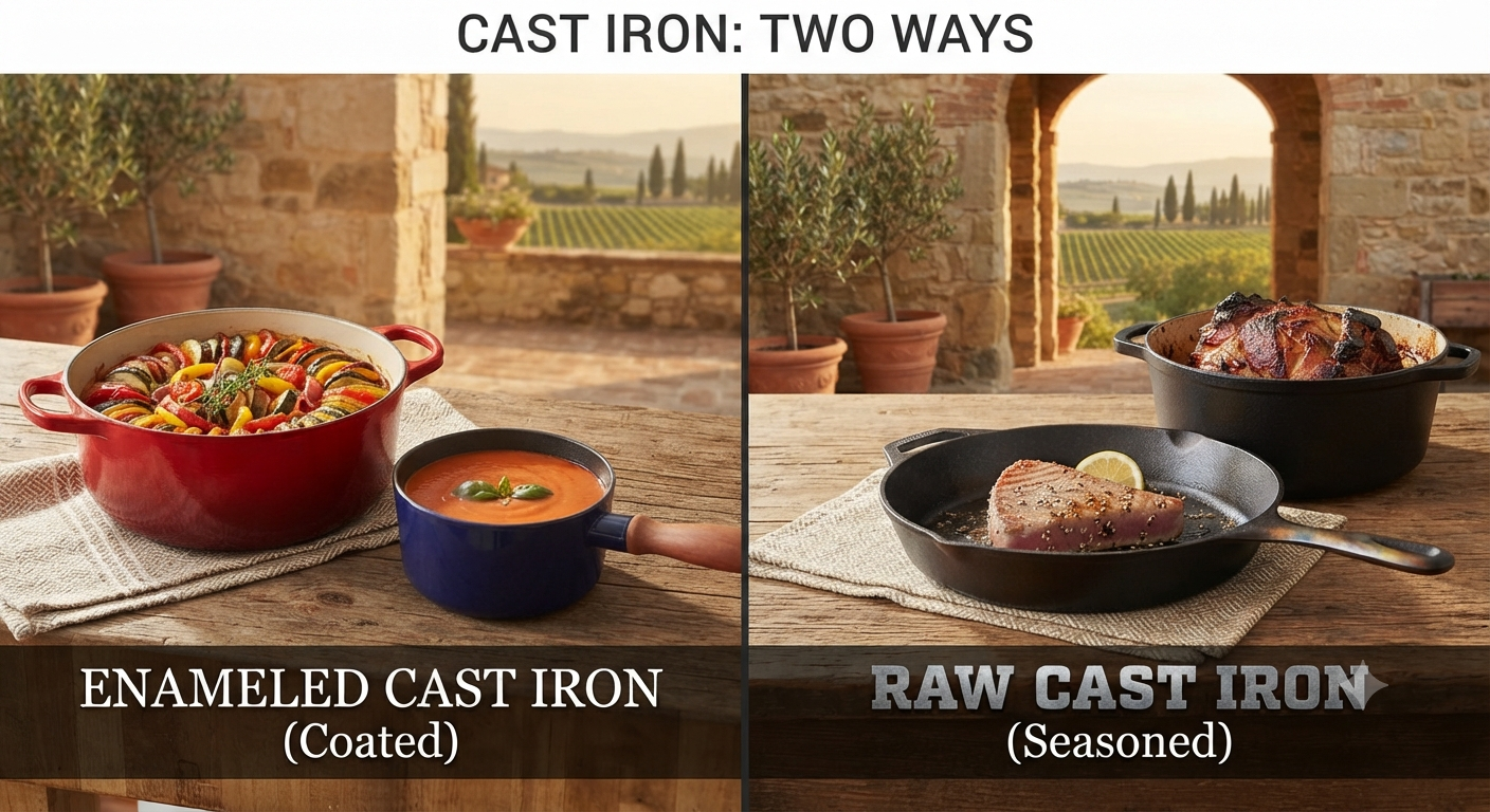 Enameled Cast Iron vs Cast Iron: Key Differences