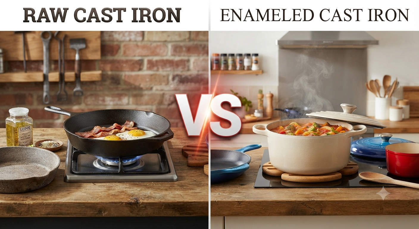 Cast Iron vs Enameled Cast Iron: Which Is Better?