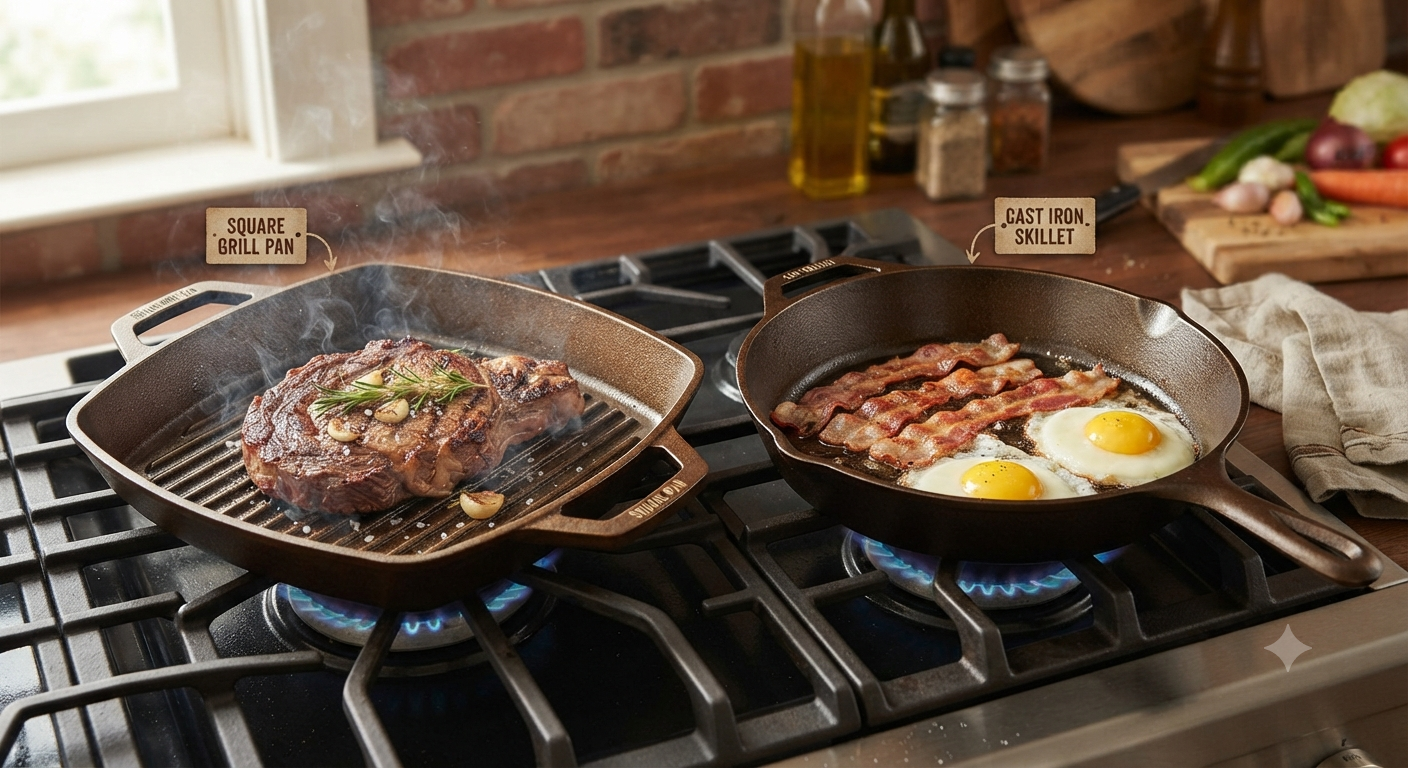Grill Pan vs Cast Iron Skillet: Which Is Better?