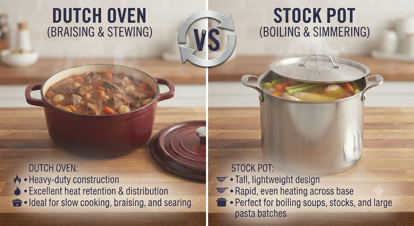 Dutch Oven vs Stock Pot