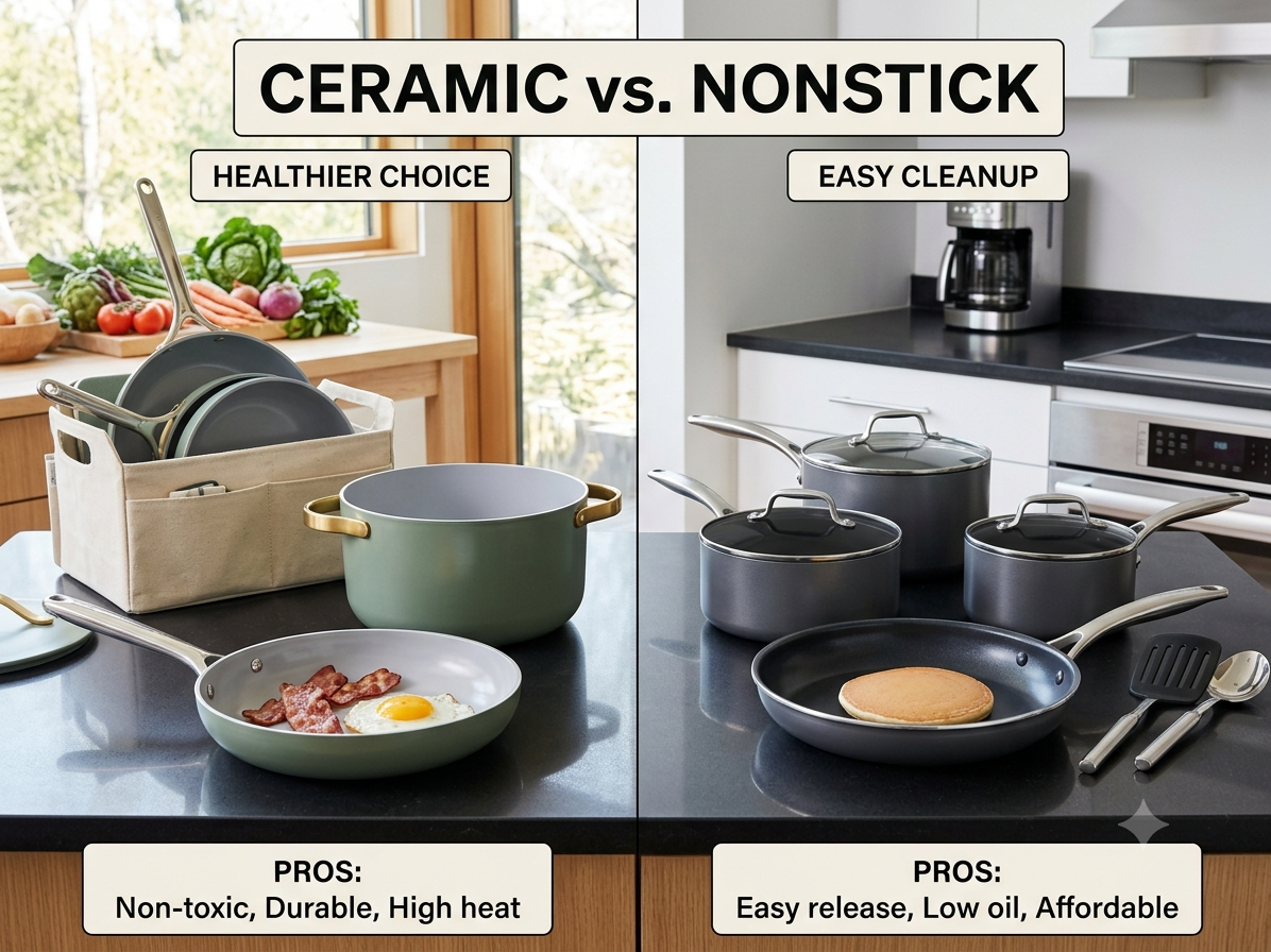 Ceramic vs Nonstick Cookware: Comparison Guide